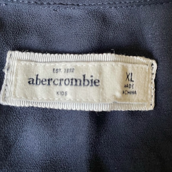 abercrombie kids Navy Semi-Sheer Polo Tank Button Down with Beads & Pearls - Picture 6 of 7